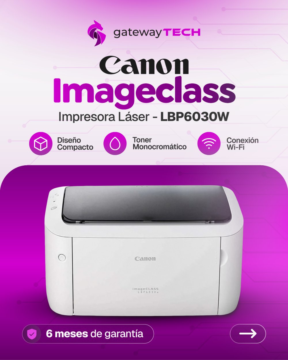 Impresora Canon Imageclass LBP6030W Monocromática