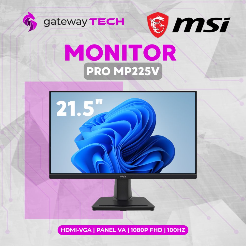Monitor MSI PRO MP225V 21.5" | 100Hz | VA | FHD 1080p | Vista Profesional