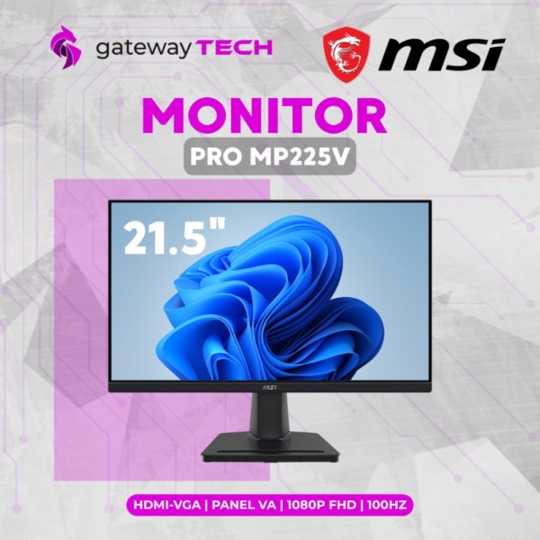 Monitor MSI PRO MP225V 21.5" | 100Hz | VA | FHD 1080p | Vista Profesional