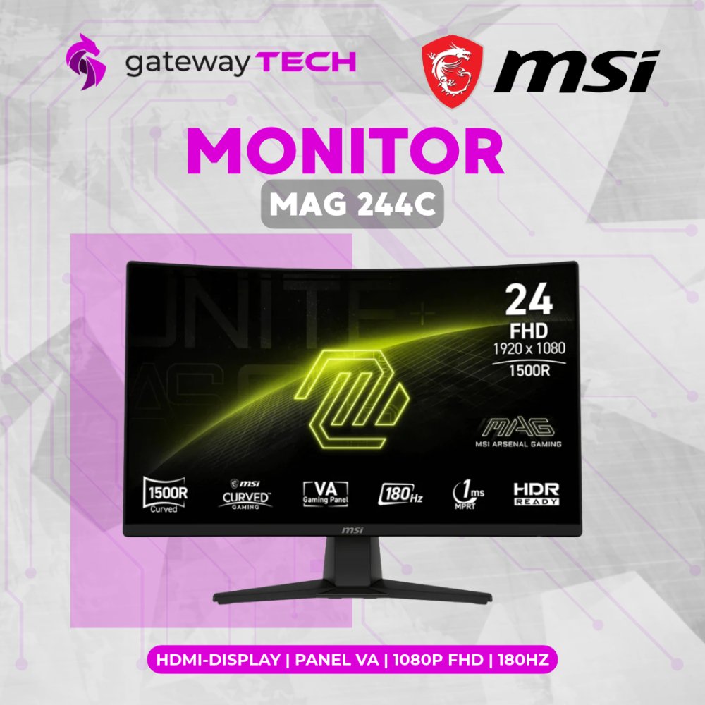 Monitor MSI MAG 244C 24" | Curvo | 180Hz | VA | FHD 1080p | eSport Profesional